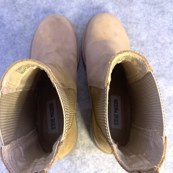 Steve Madden Chelsea Pull On Ankle Boot In Suede Camel, Women’s Size 7.5 - Picture 4 of 10